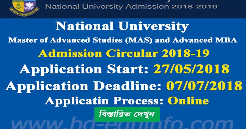 Master of Advanced Studies (MAS) and Advanced MBA admission Circular ...